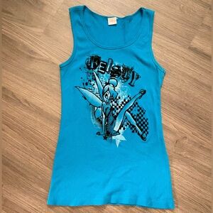 Disney Blue Tinker Bell Graphic Tank
